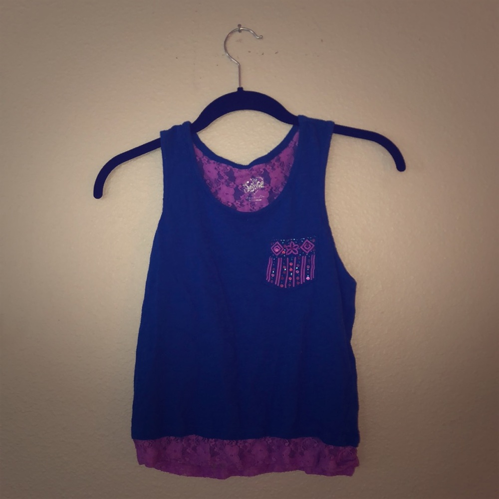Blue and purple tank top